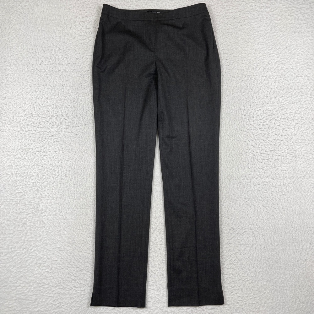 Lafayette 148 Bleecker Dress Pants Women 2 Gray Wool Blend Straight Professional